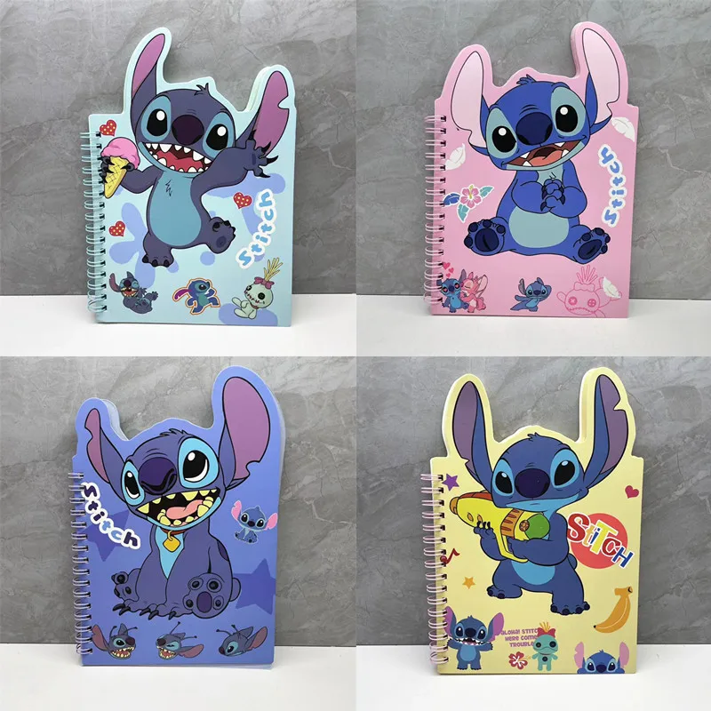 

Новый блокнот с катушкой в стиле аниме Disney Stitch, портативный блокнот с катушкой Kawaii Stitch, ежедневные планировщики, блокнот, студенческие канцелярские принадлежности, подарок