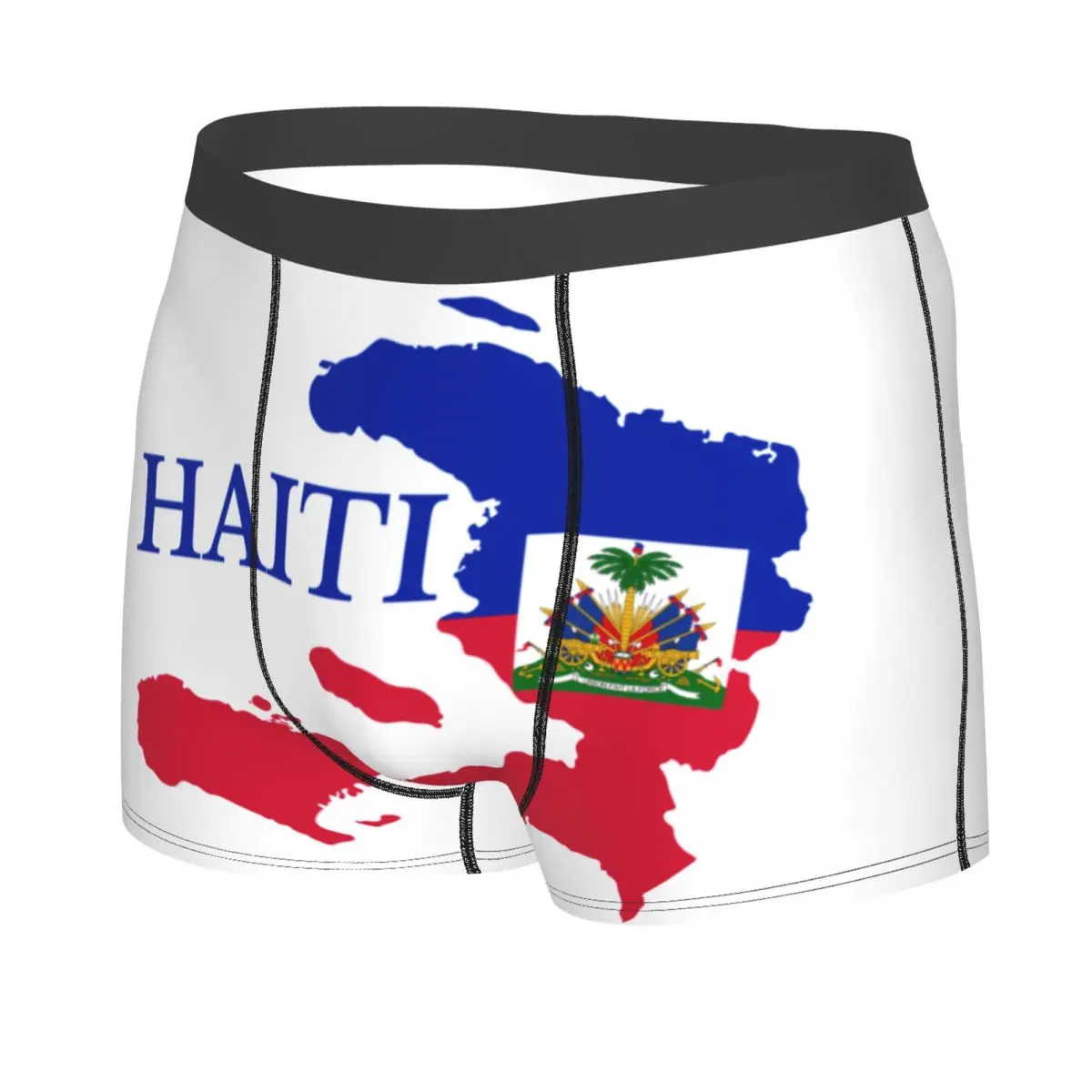 Sexy Haiti Map Flag Boxers Shorts Underpants Men's Breathbale Briefs Underwear