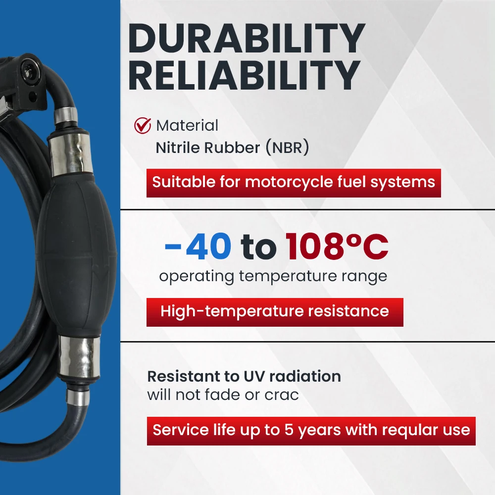 مجموعة خط الوقود مقاس 15/64 بوصة، مجموعة خرطوم خط الوقود 6 مم مع لمبة تمهيدية لمحرك القارب الخارجي البحري والجرارات والقوافل #3