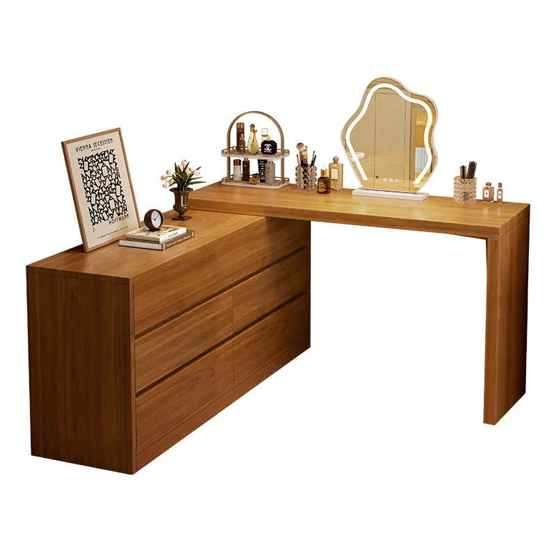 

Wooden dresser bedroom simple modern 2023 new bedside chest cabinet dressing table integrated new Chinese makeup table