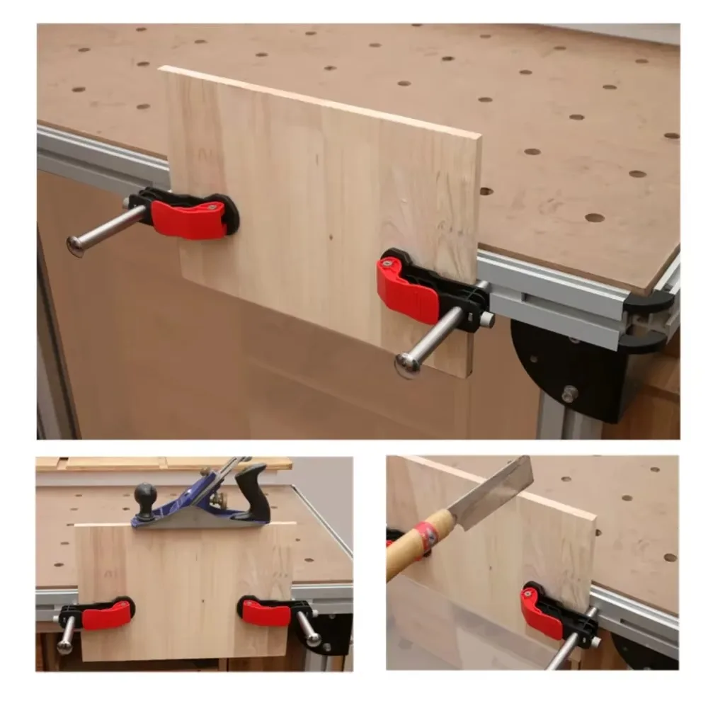 2Pcs Bench Hold Down Clamp Quick Acting for Woodworking - Fast Release Bench Dog Clamp - DIY Hand Tool 19mm Desktop Dog Hole