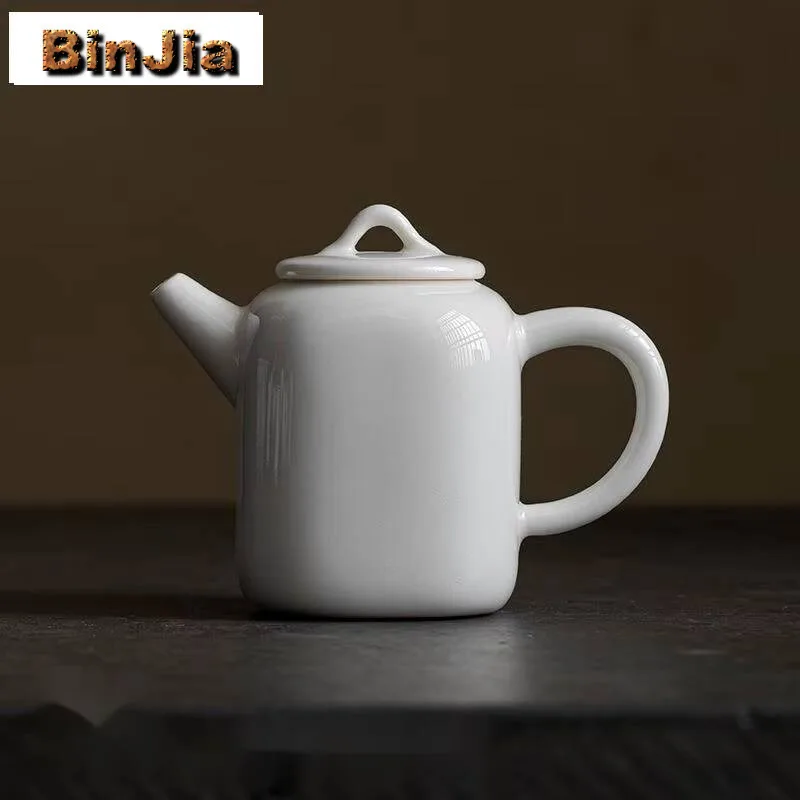 

160 мл абрикосовый белый чайник ручной работы, китайский чайник с защитой от ожогов, чайник для изготовления кунг-фу, аксессуары, украшения, принадлежности