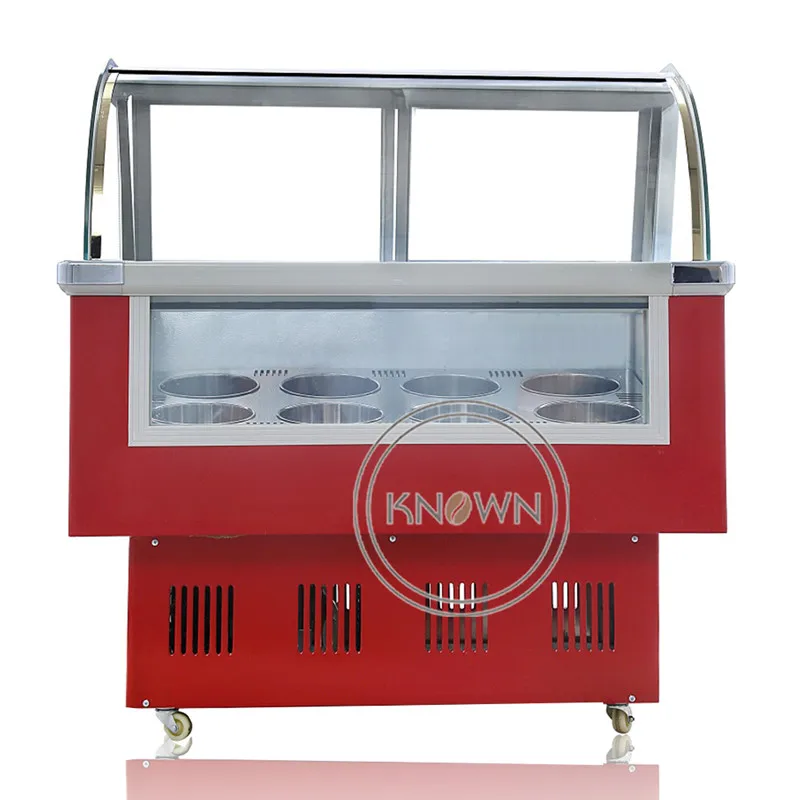 Ice Cream Display Freezer Commercial Mini Ice Cream Display Refrigerator Stainless Steel Cover Glass