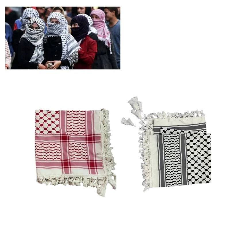 

R1WE Keffiyeh Scarves Unisex Soft Head Scarf Comfortable Fabric Desert Head Scarf for Fitness and Beach Outings