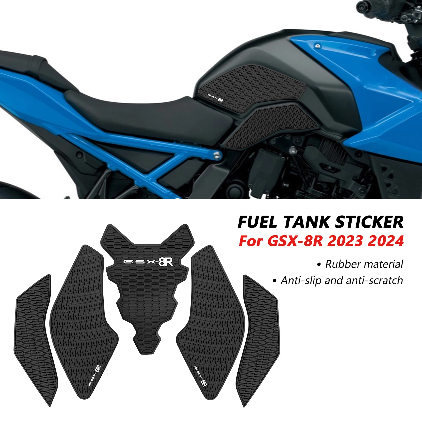 Motorcycle Accessories Tank Traction Pad Anti Slip Sticker Gas Knee Grip Protector For GSX8R GSX-8R 2023 2024 gsx8r Fuel tank st