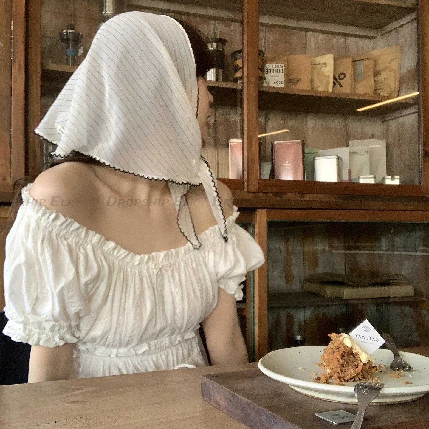 한국 스타일 도트 삼각형 실크 스카프 여성 여름 패션 다목적 얇은 목 스카프 하이 엔드 여행 넥타이 머리 머리 스카프