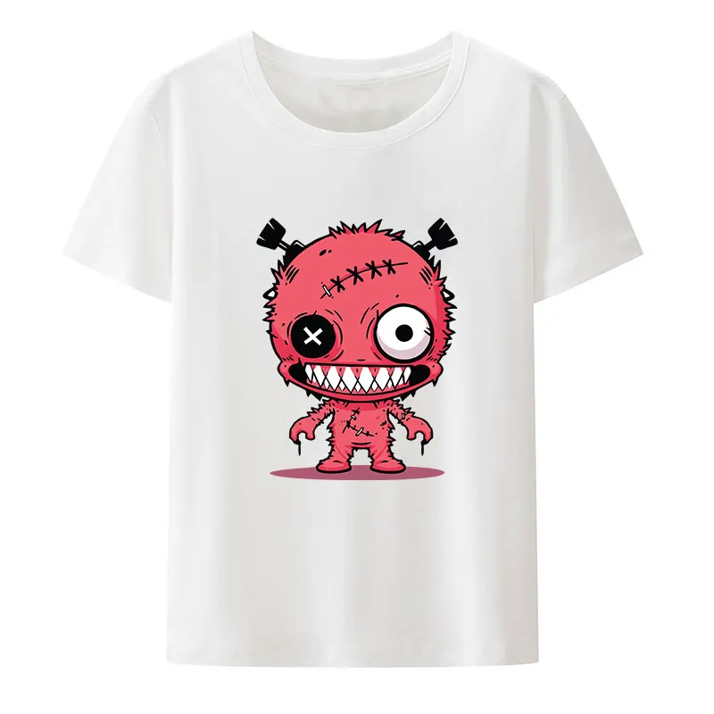 Criativo de personagem extravagante casual impressão t camisa humor solto único o-pescoço otaku quadrinhos camisas roupas masculinas y2k presente
