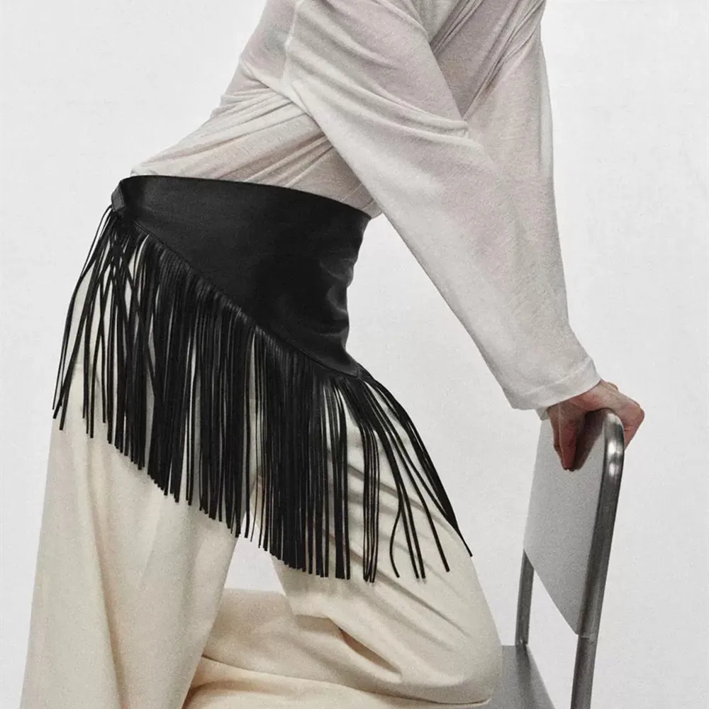 

New Women Wide Waist Belt Retro Punk Waistband Fashion Triangle Tassel Corset Belt Shirt Dress Decor Belt Coat Decor Accessories