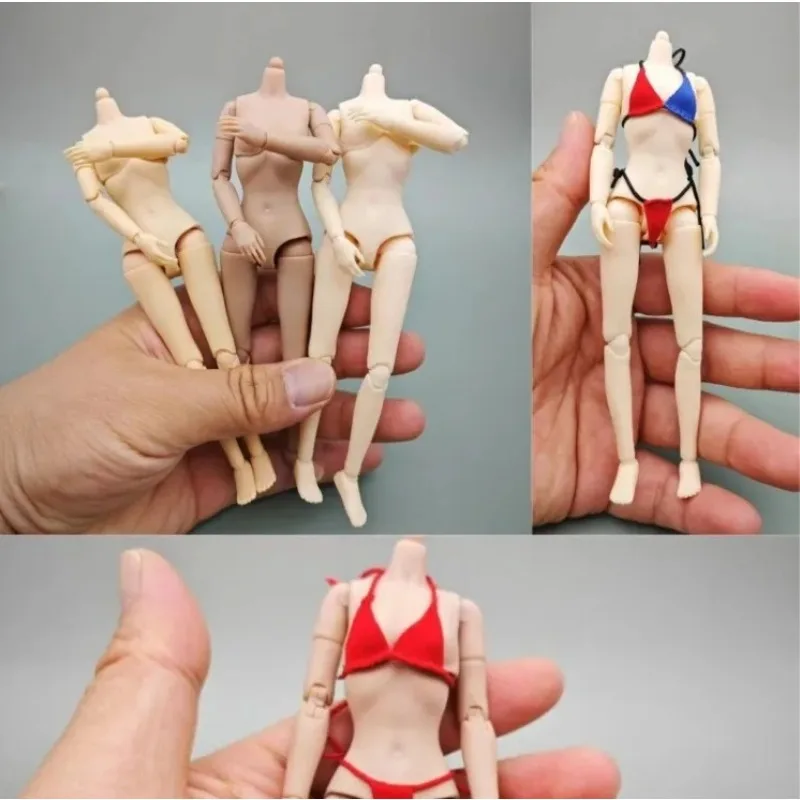 

1/12 Scale Female Doll Half Rubber Joint Movable Polyarthrosis Body Height 14.3cm Model for 6" Action Figures Painting