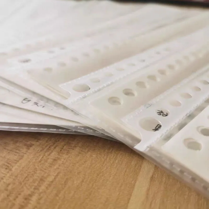 50pcs B5 26Holes Plastic Punched File Folders Documents Sleeves Thin Loose Leaf Sheet Protectors Inner Page Collecting Accessory