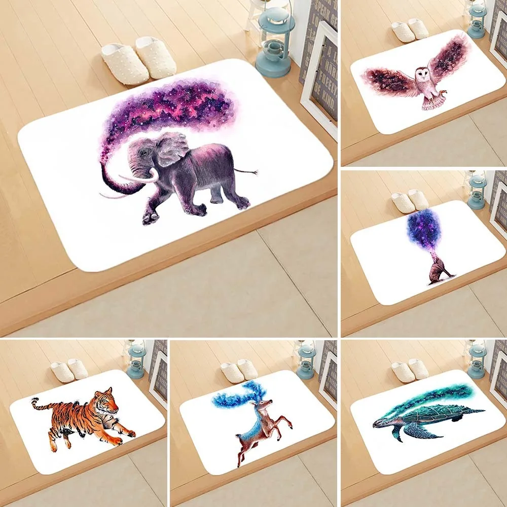 Animal print pattern floor mats home decoration bathroom kitchen toilet absorbent mat living room entrance entrance carpet