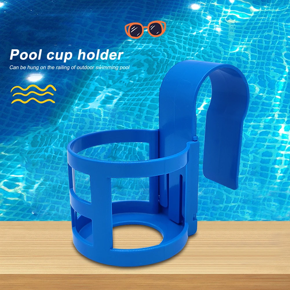 Swimming Pool Side Storage Shelf Reusable Beverage Drinks Beer Container Multifunctional Water Cup Hanging Rack Pool Accessories