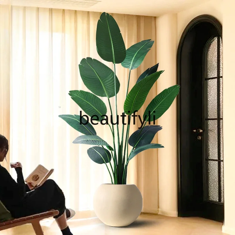 

Simulation green plant traveler banana paradise bird potted plant ornament living room decoration floor fake tree