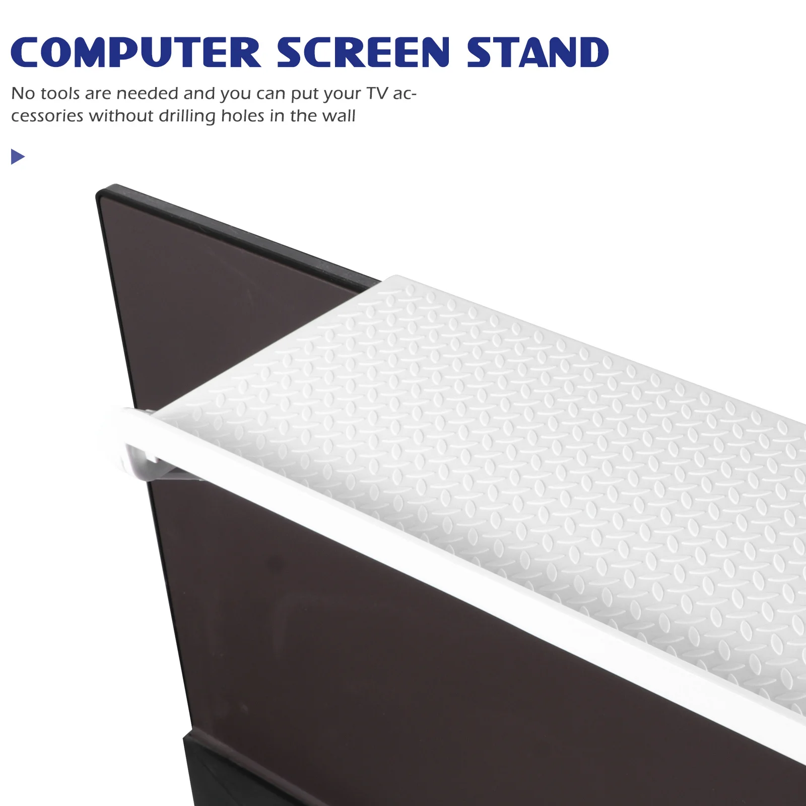 

Adjustable Computer Monitor Shelf Screen Storage Bracket Anti-Slip Shelf Mount for Router Remote Controls Small Items