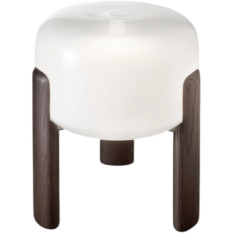 Modern minimalist bedroom bedside rear modern living room sofa side wood art table lamp