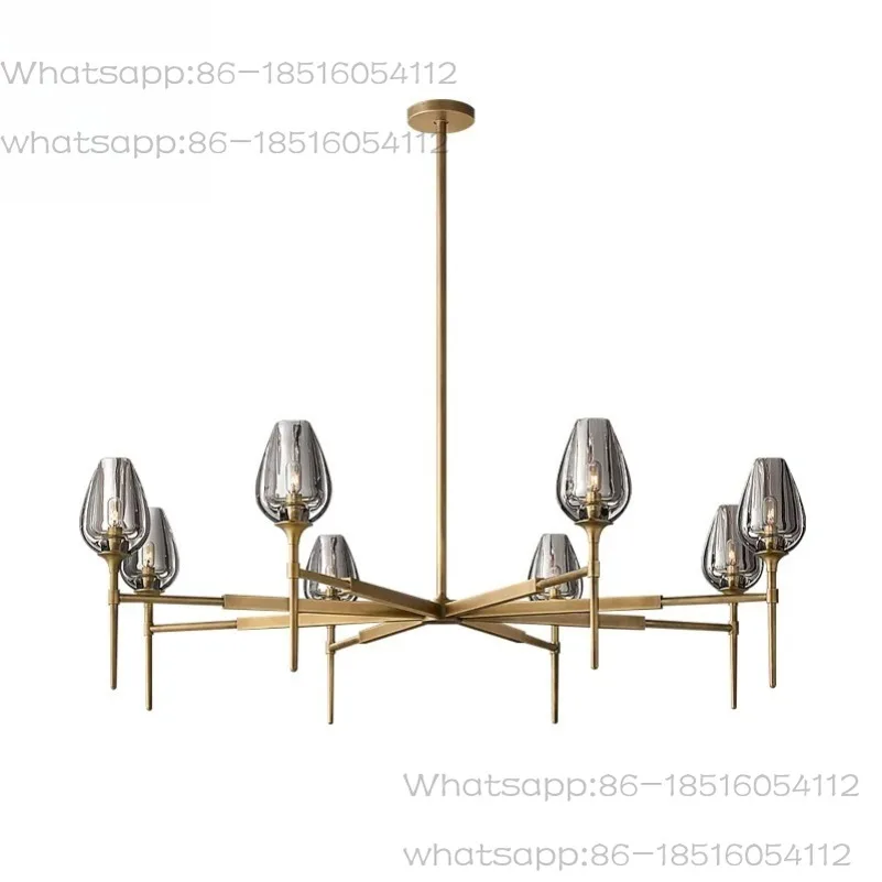 

Modern Luxury Latest Designs Tulip Red Wine Glass High Ceiling Chandelier Decorate Pendant Hanging