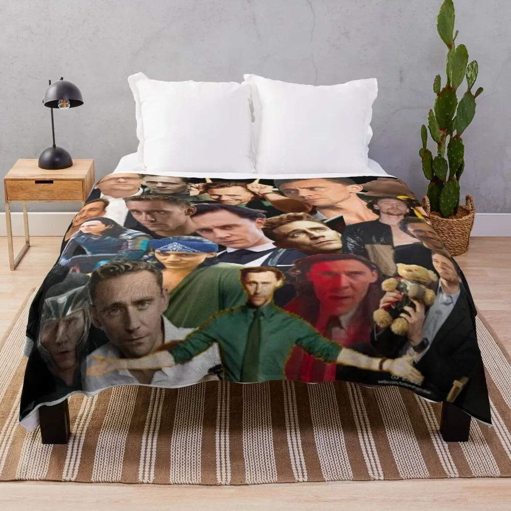 

Tom Hiddleston collage Throw Blanket Picnic Summer Blankets