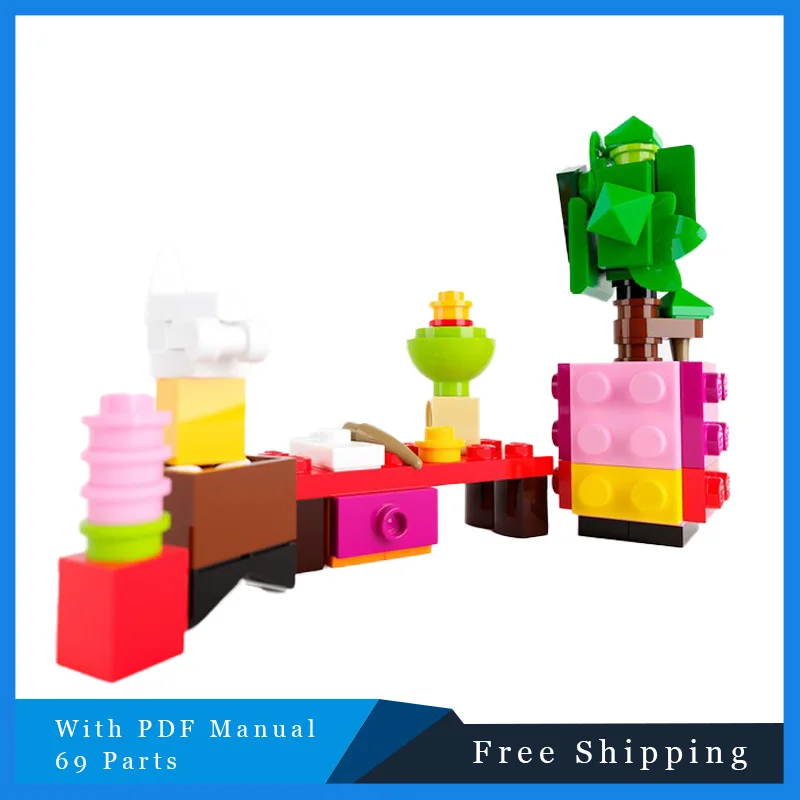 69-onderdelen MOC Flower Planting Studio Bouwstenen Model Educatief DIY-montagespeelgoed voor kinderen Verjaardag Kerstcadeaus