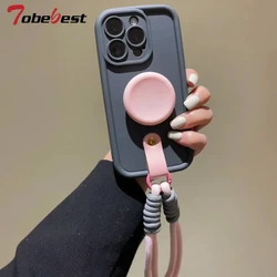 Lanyard Wrist Strap Stand Phone Holder Silicone Case for Samsung Galaxy A13 A23 A33 A53 A73 A12 A22 A32 A52 A72 A52S 4G 5G Cover