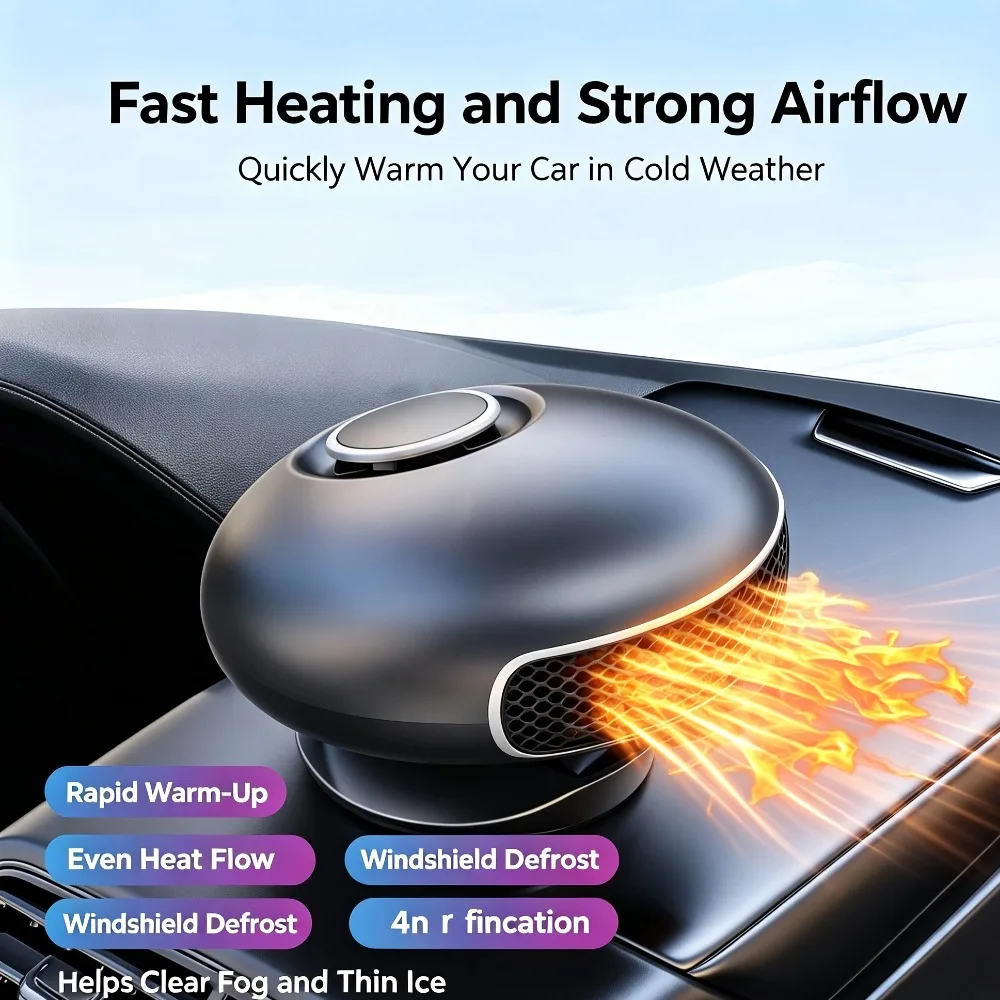 12v/24v Car Heater Heating Cooling Dual-purpose Low Power 360°rotation Defrost Defogger Fast Heating Foldable Stand 2026