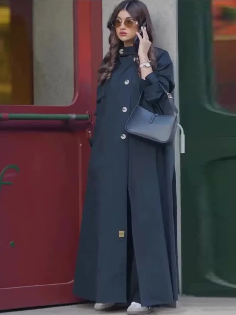 มุสลิม Abaya ผู้หญิง Trench Coat โมร็อกโกเสื้อกันหนาว England Retro รถจักรยานยนต์แจ็คเก็ตดูไบยาว Eid Ramadan Saudi Arab 2025