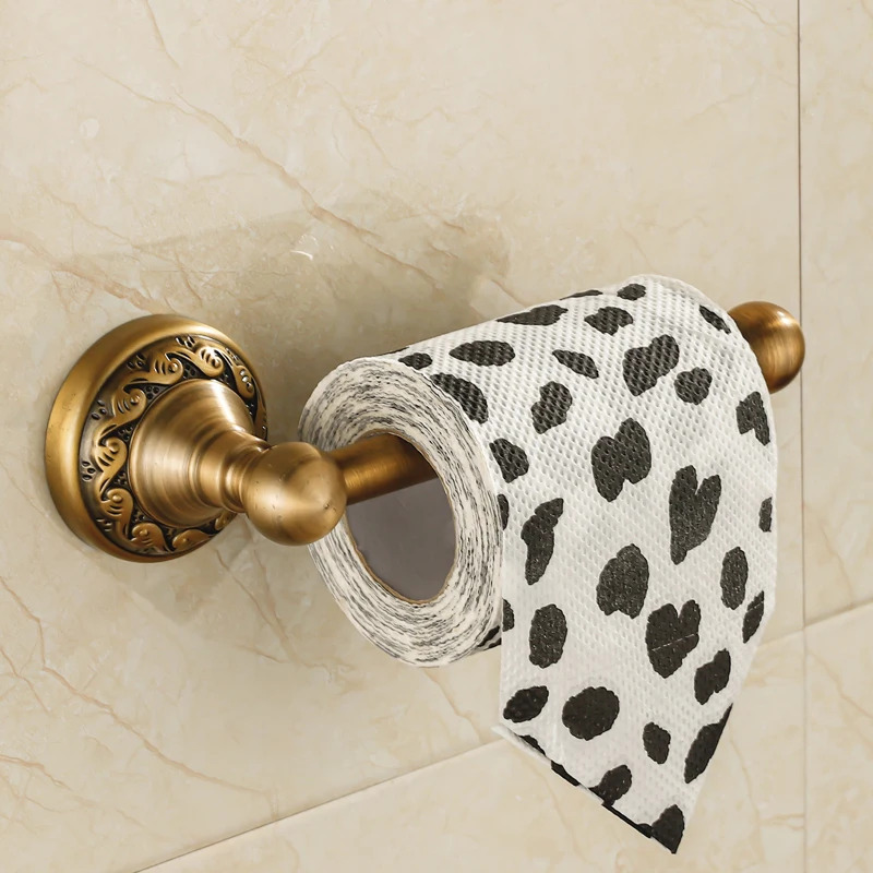 Toilet Paper Holder Wall Mounted Vintage Classic Bathroom  Antique Brass Roll Tissue Box Bathroom Accessories YT-13992