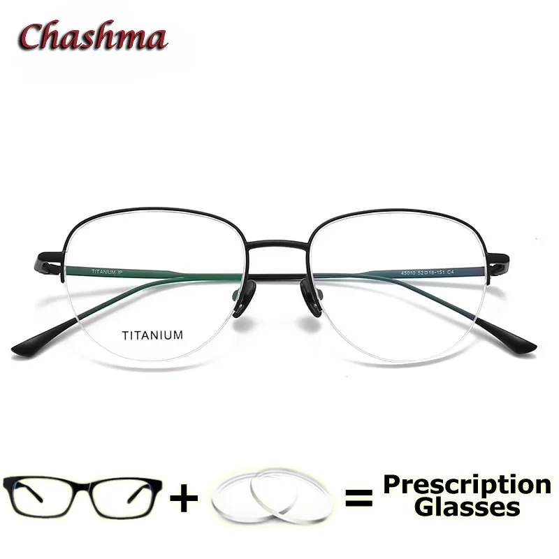 Chashma Prescription Glasses Men Optical Pure Titanium Myopia Lenses Designer Wide Multifocal Progressive Oval Spectacles Women