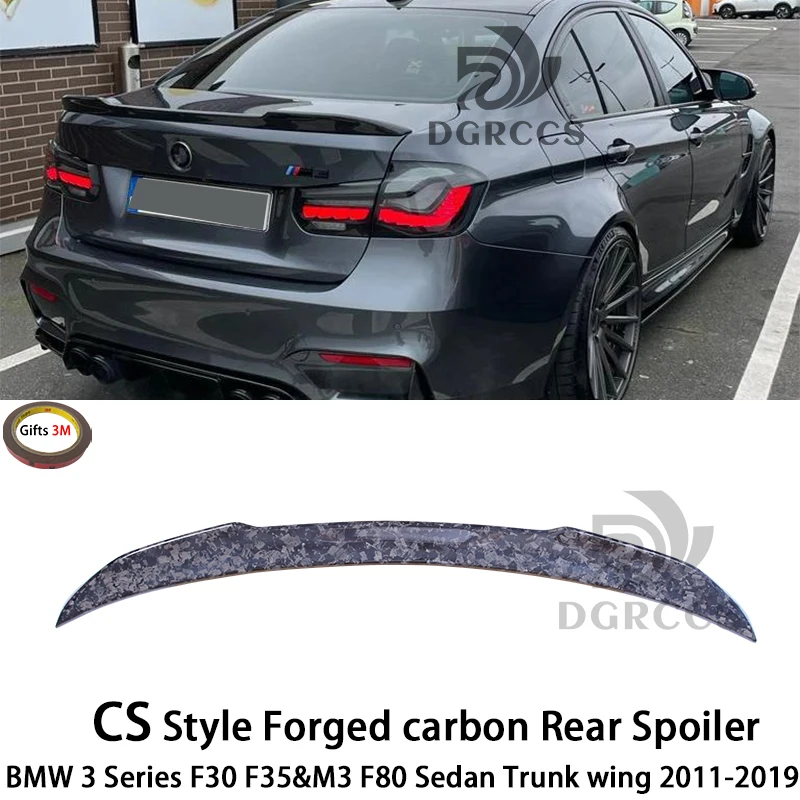 

BMW 3 Series F30 F35&M3 F80 Sedan CS Style Carbon fiber Rear Spoiler Trunk wing 2011-2019 Forged carbon Honeycomb Carbon fiber