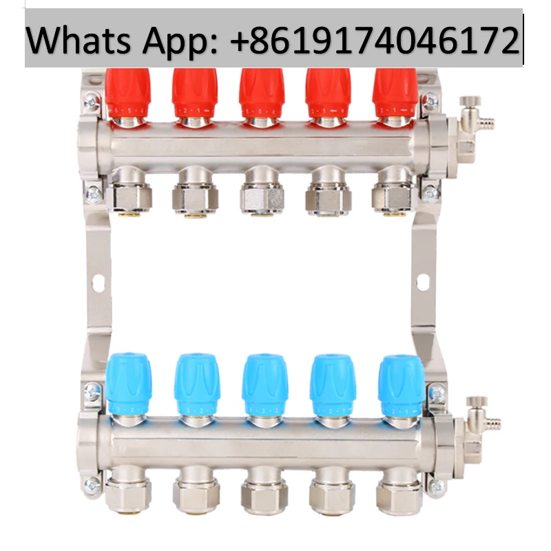 

Copper temperature controlled water divider, floor heating, household 4/6/5-way manual water divider