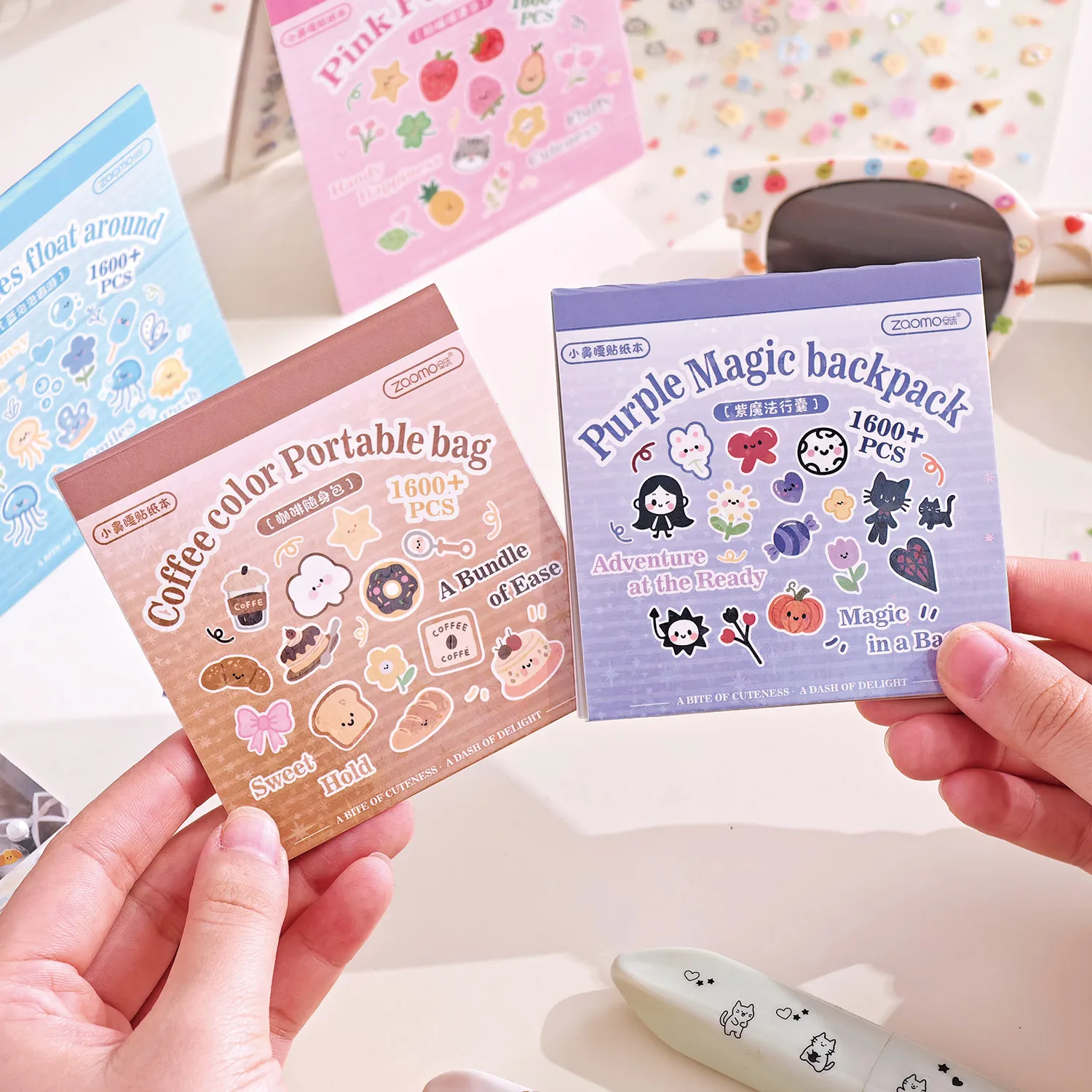 24sheets Kawaii Korean Aesthetic Stationery Stickers Mini Cartoon Stickers Books Cute Nail Stickers DIY Diary Scrapbook Material