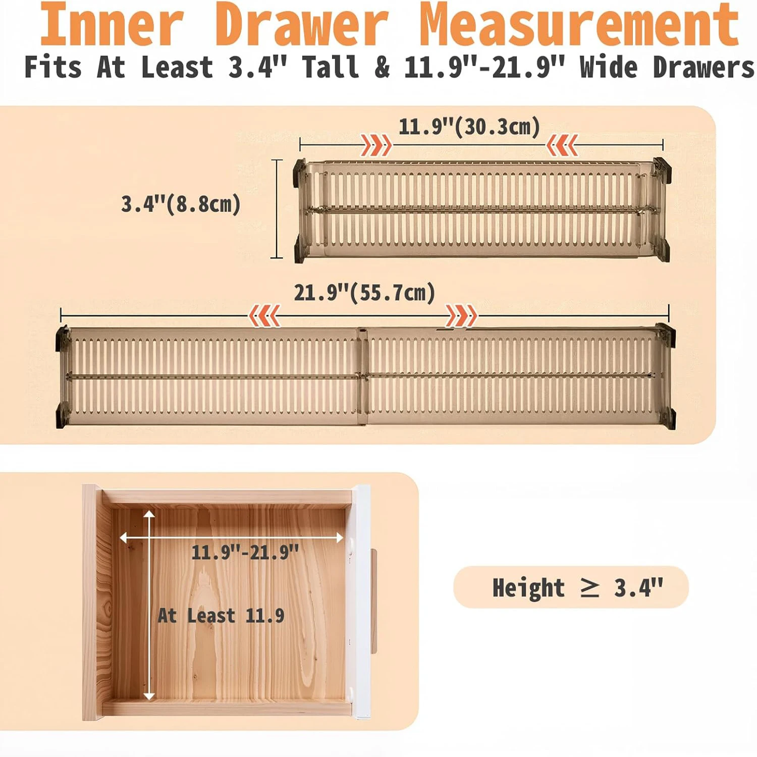 8/10/12/14/16pcs, 4/5/6/7/8sets, Adjustable Plastic Drawer Dividers - Transparent Grid Design For Easy Storage And Organization