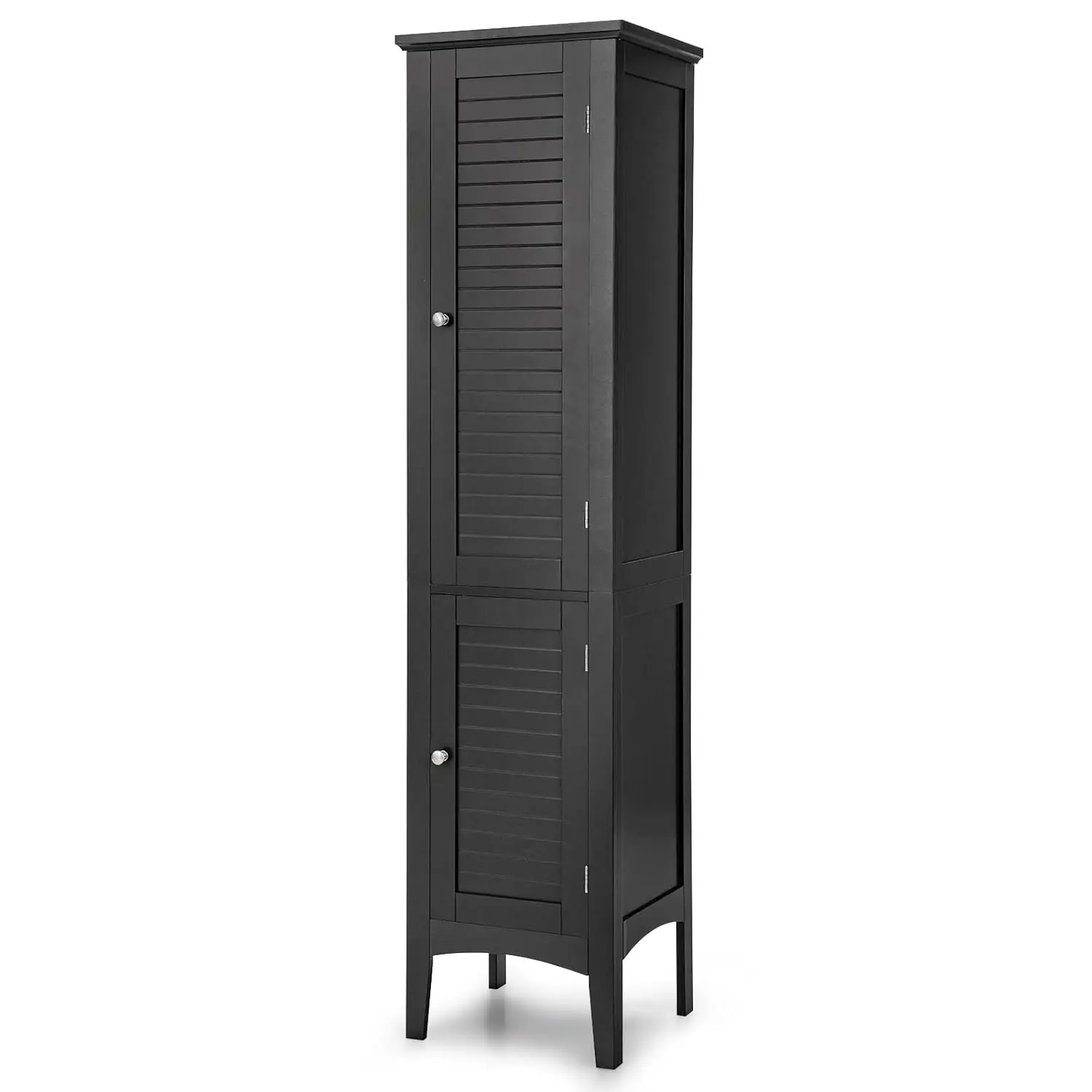 

Black 5-Tier Slim Storage Cabinet Tall Freestanding Organizer for Bathroom Kitchen Narrow Floor Linen Tower, Customized
