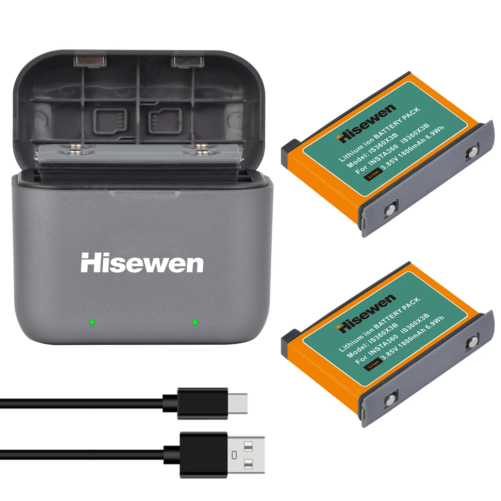 

Hisewen 1800mAh Replacement Battery for Insta360 ONE X3, Portable Charger for Insta 360 x3 Action Camera Accessories