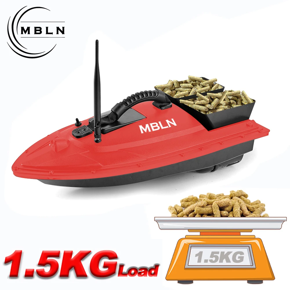 

MBLN Bait Boat for Carp Fishing Dual Hoppers,1.5kg Load,300m Remote Range, 1m/s Speed – Precision Fish Baiting Tool for Anglers