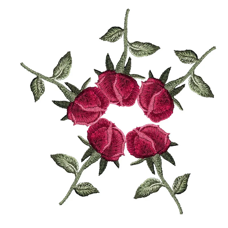 Einteiliger kleiner Rosen-Stickerei-Patch, kein Kleber, zum Aufnähen für Kleidung, Taschen, Schuhe, Dekor, 9 Farben, Reparatur