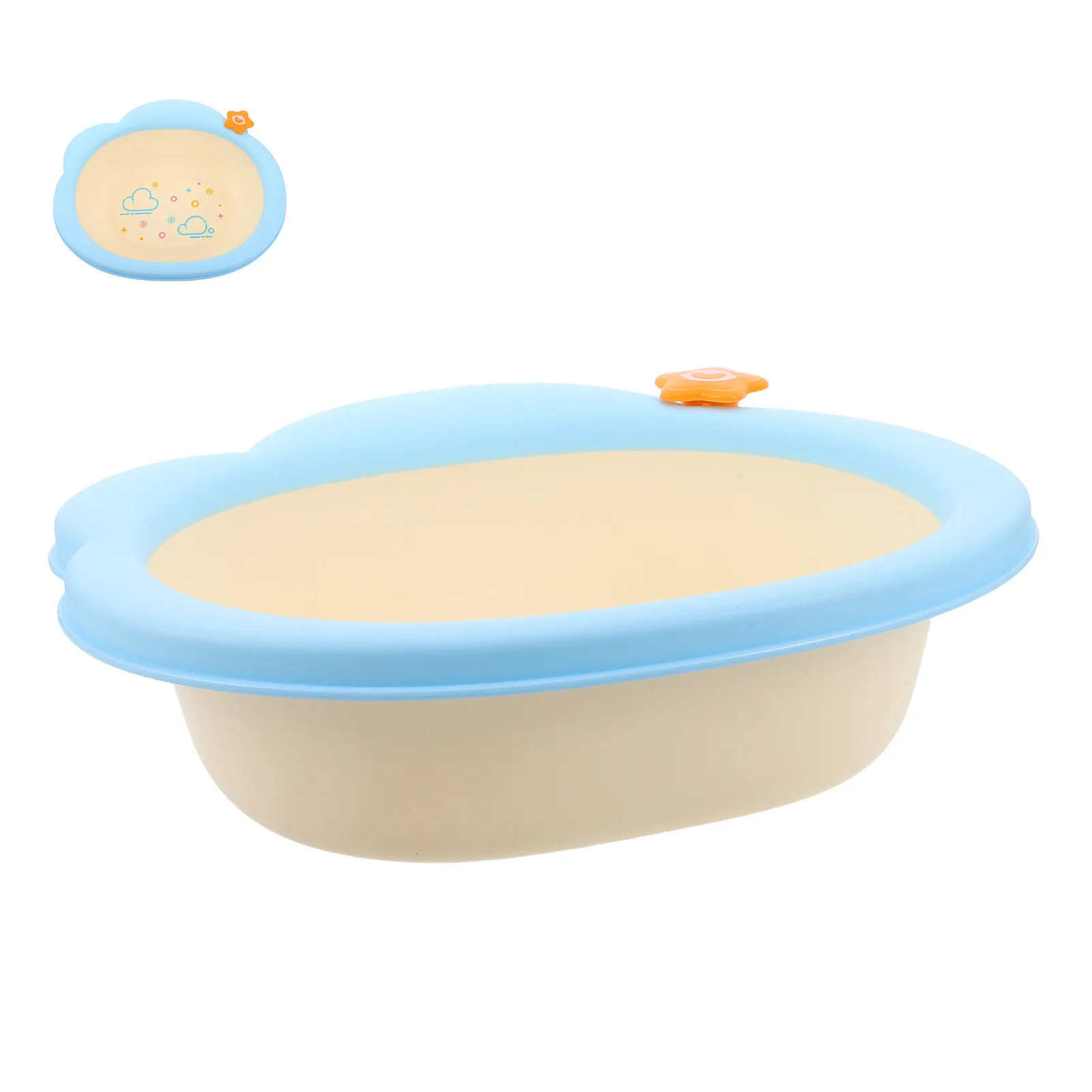 Baby Wash Basin 4200Ml Thickened Infant Basin Lightweight Portable Nonslip Base Compact Multi-Purpose Newborn Travel Essential