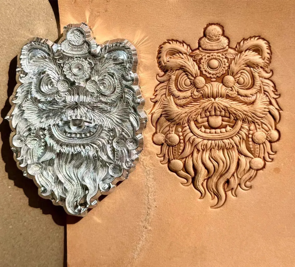 

3D-штамп для тиснения кожи в виде головы льва, инструмент для вырезания логотипов на коже, пресс-форма для штамповки и формовки