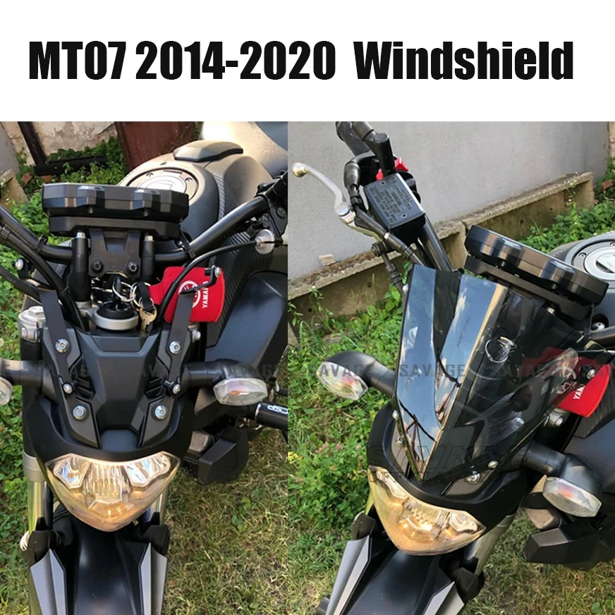 

Motorcycle Sports Touring Front WindScreen Windshield Visor Wind Deflector For YAMAHA MT07 MT-07 MT 07 2014-2020 FZ-07 2018 2019