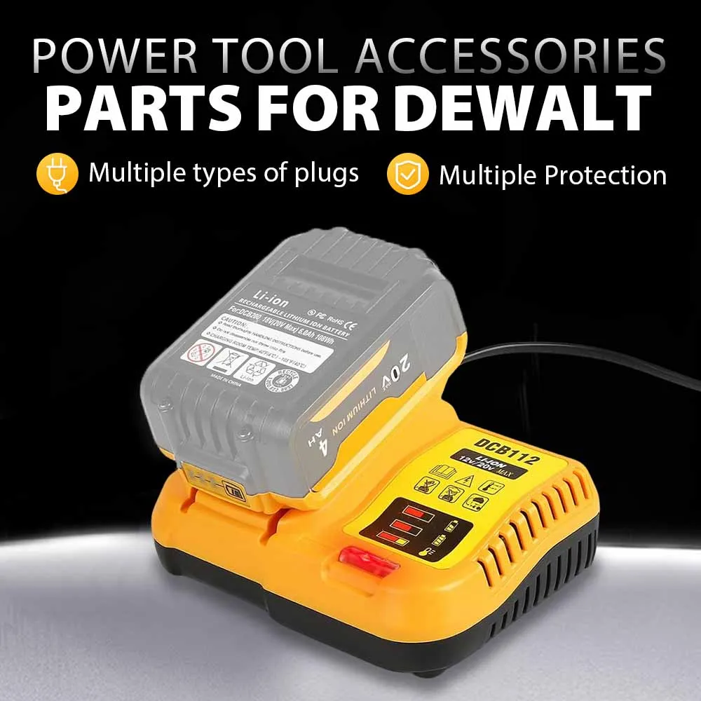 

DCB112 2A Lithium Battery Charger For Dewalt 10.8V 12V 14.4V 18V 20V DCB206 DCB205 DCB204 DCB203 DCB120,DCB107 DCB115 DCB105