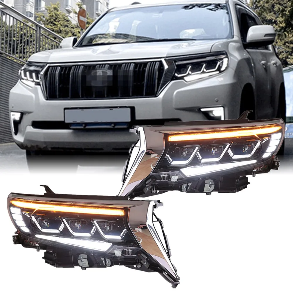 

Car Led Front Lights For Toyota Prado Headlights 2018 2019 2020 2021 Land Cruiser Modified Full LED Headlight Accessories