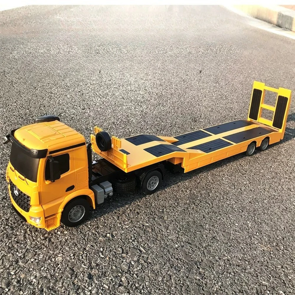1/20 Large Remote Control Flatbed Truck  Realistic Sound Effects Electric Semi-trailer Model  Toy Construction Vehicle for Boys