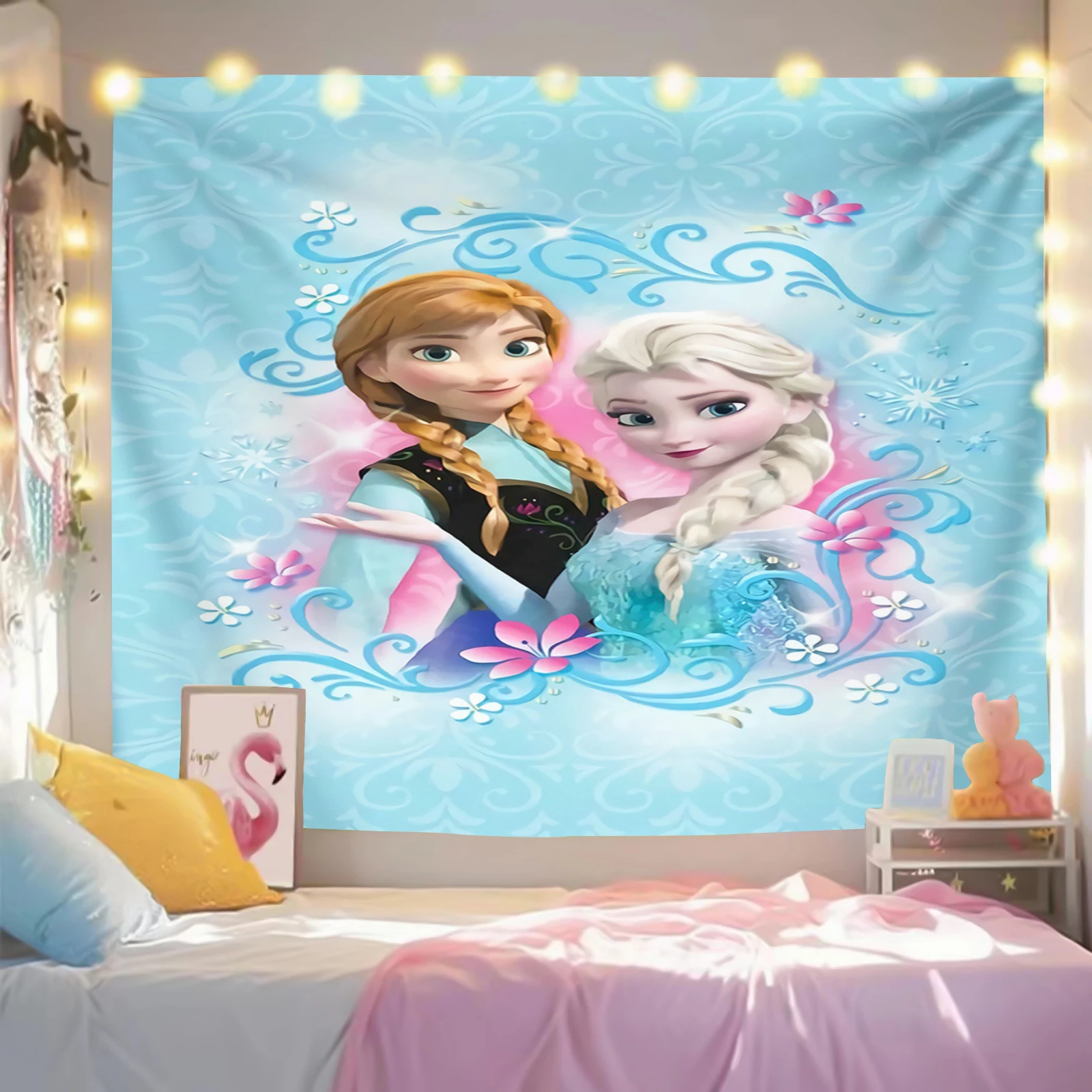 

Frozen Cartoon Home Design Tapestry Girls Cute Printing Wall Decor Student Dormitory Various Size Bedroom Living Room Background