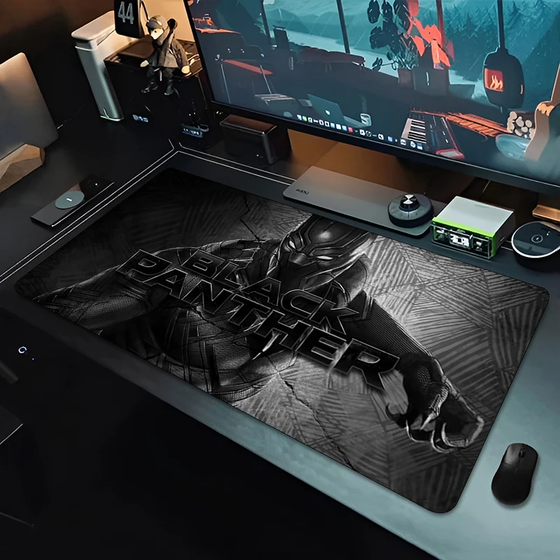 Mousepad Anime Gaming Mouse Mat Gamer Locking Edge Computer Mouse Pad Big Office HD Print Desk Mat B-Black Panthers Mousepad BOY