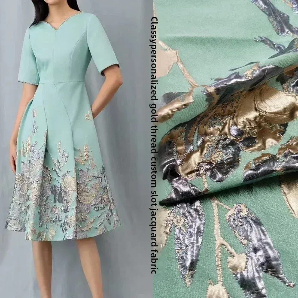 

Металлическая проволока, жаккардовая парчовая ткань, европейский стиль, платье для выступлений, плащ, одежда для шитья своими руками, оптовая дизайнерская ткань