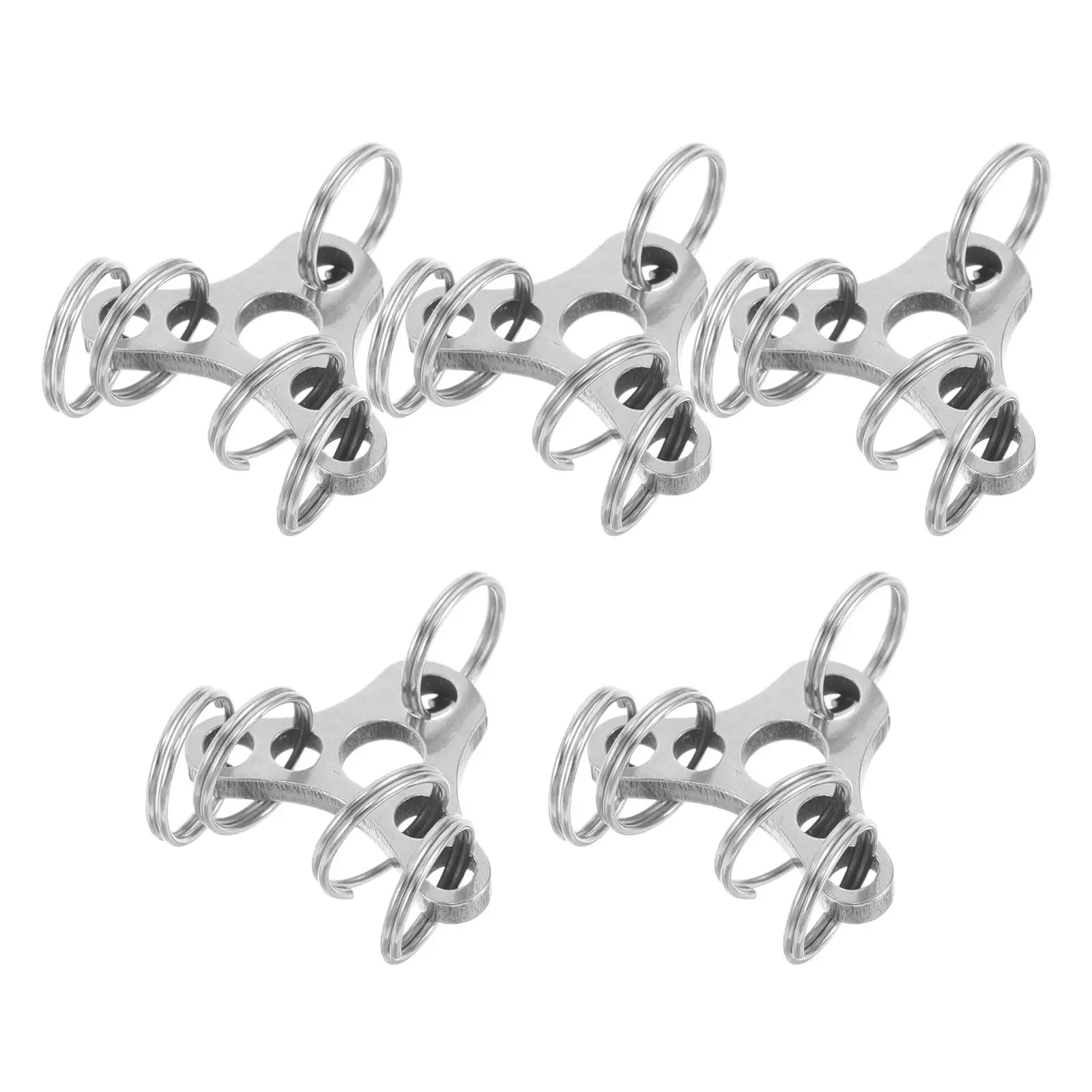 

5pcs Stainless Steel Keychain Carabiner Clip Multifunctional Large Chains Outdoor Camping Hiking Gear Portable Tools