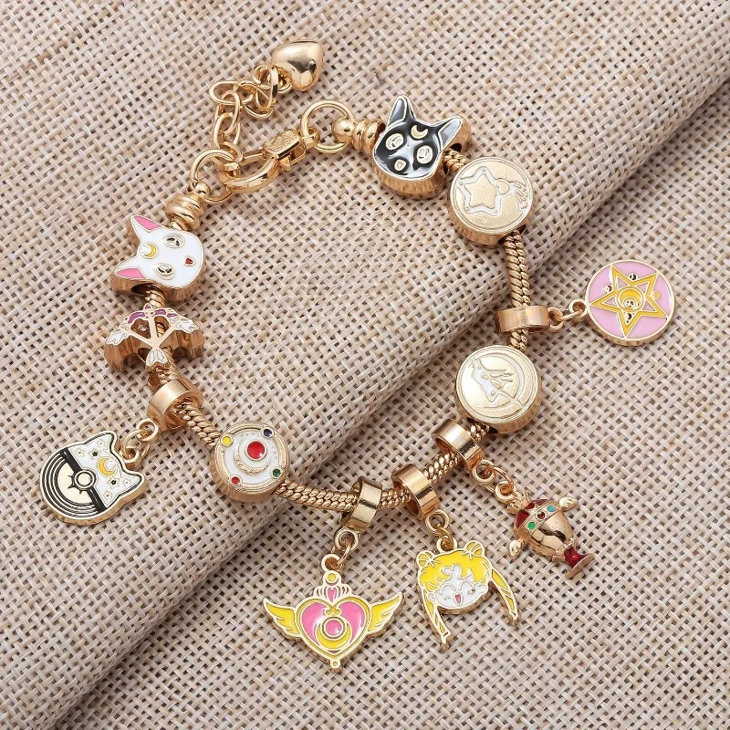 New Sailor Moon peripheral sweet girl bracelet SailorMoon Moon Hare Luna cos clothing DIY bracelet cute high-looking holidaygift view 2