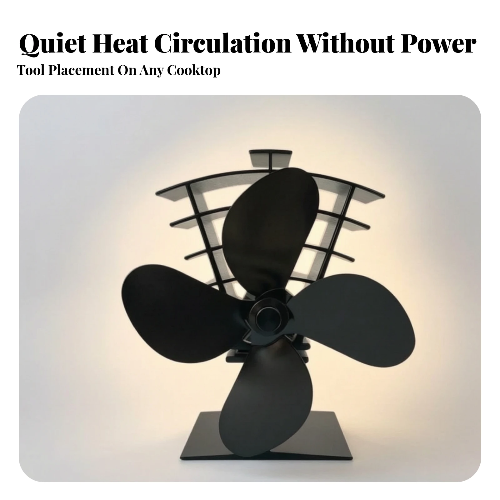 Heat-Powered Circulation Fan Low-Maintenance Thermoelectric Fireplace Fan Thermoelectric Self-Starting Non Electric