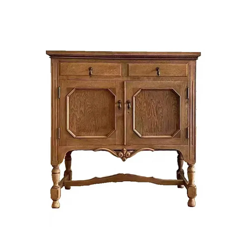 American retro medieval old decorative cabinet pastoral country storage French dish storage tea cabinet side cabinet