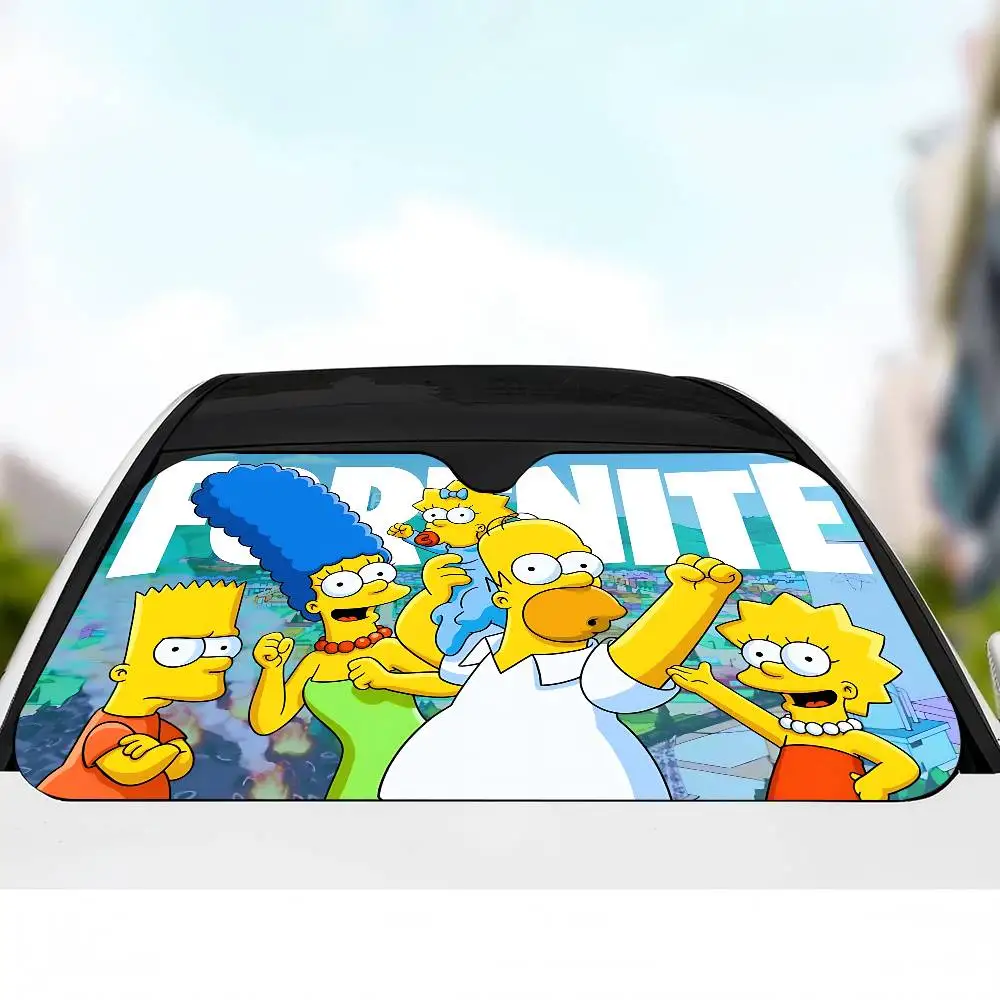 Animation T-The S-Simpsons Car Solar Protection Heated Windshield Sunshade Car Window Windscreen Cover Sun Shade Auto Sun Visor