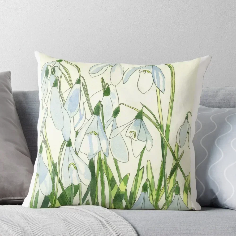 

Snowdrops watercolour painting Throw Pillow Couch Pillows Pillowcases Pillow Case Luxury Pillow Case